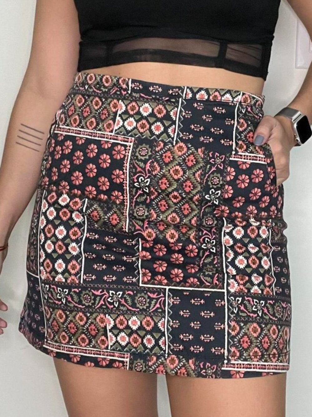 Hollister Floral Boho Patterned Cotton Skirt